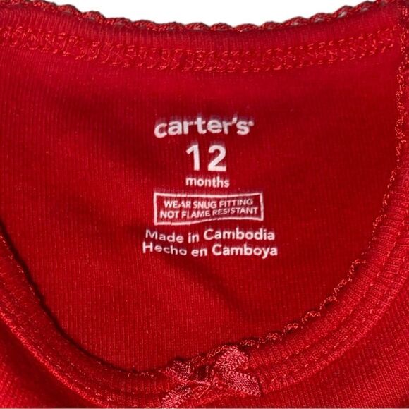 Carter’s Sugar and Spice 2-Piece Christmas Holiday Pajama Set 12M - Picture 6 of 7